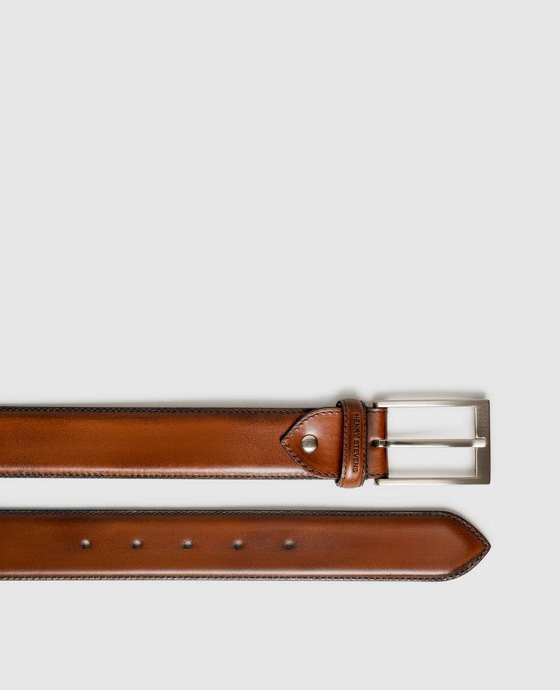 Shoepassion Edler Herrengürtel aus Leder mit Handfinish Henry Stevens Shoepassion Fabrik Onlineshop