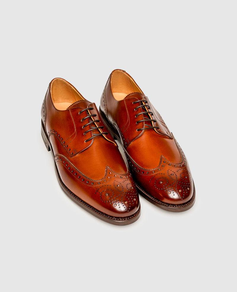 Shoepassion Rahmengenähte Full-Brogue Derby Herrenschuhe mit Glattleder Shoepassion Black Friday