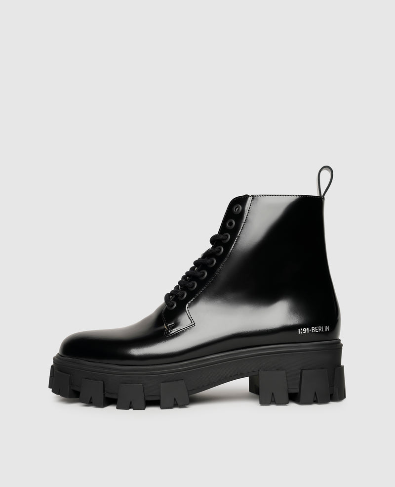 Shoepassion Leder-Schnürstiefelette mit Plateausohle für Damen N91 Shoepassion