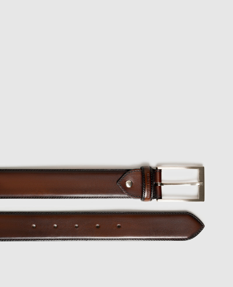 Shoepassion Edler Herrengürtel aus Leder mit Handfinish Henry Stevens Shoepassion Outlet