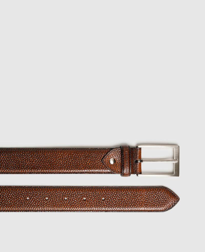 Shoepassion Markanter Herrengürtel aus Scotchgrain Leder Henry Stevens Shoepassion Günstiger Verkauf