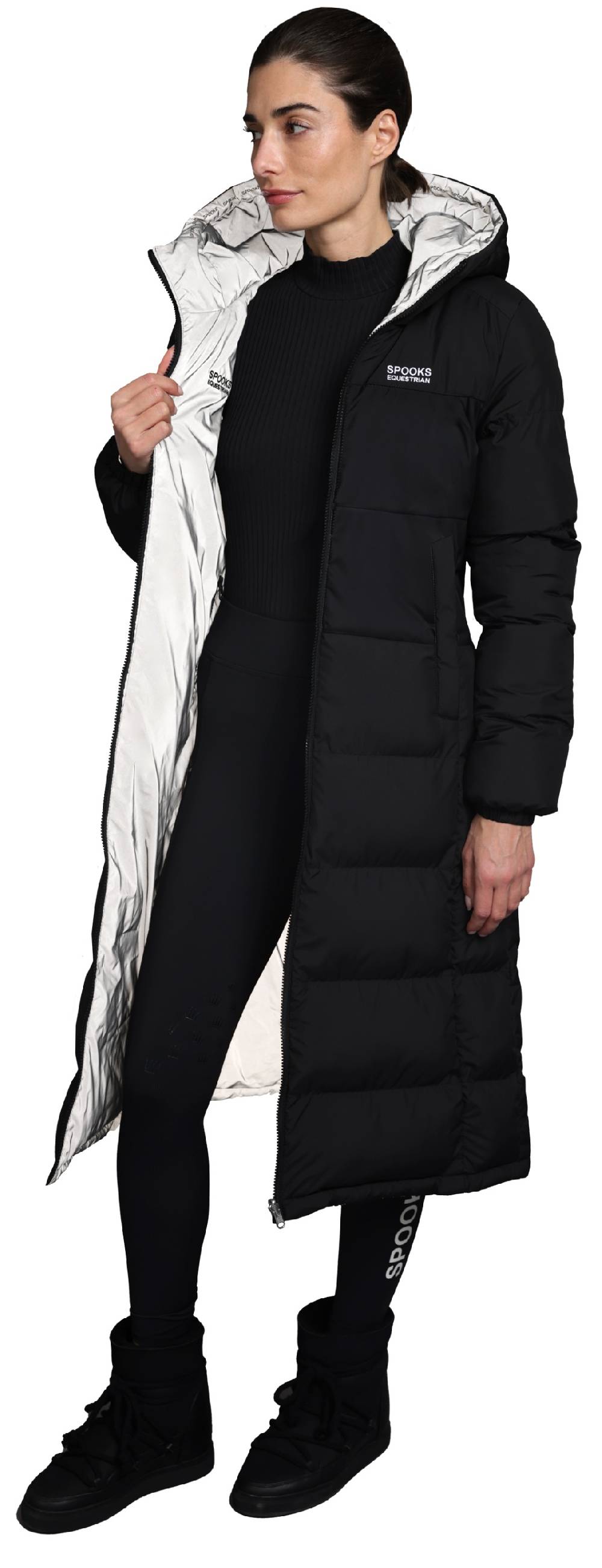Spooks Lanah Reversible Long Coat Reflective Super Rabatt