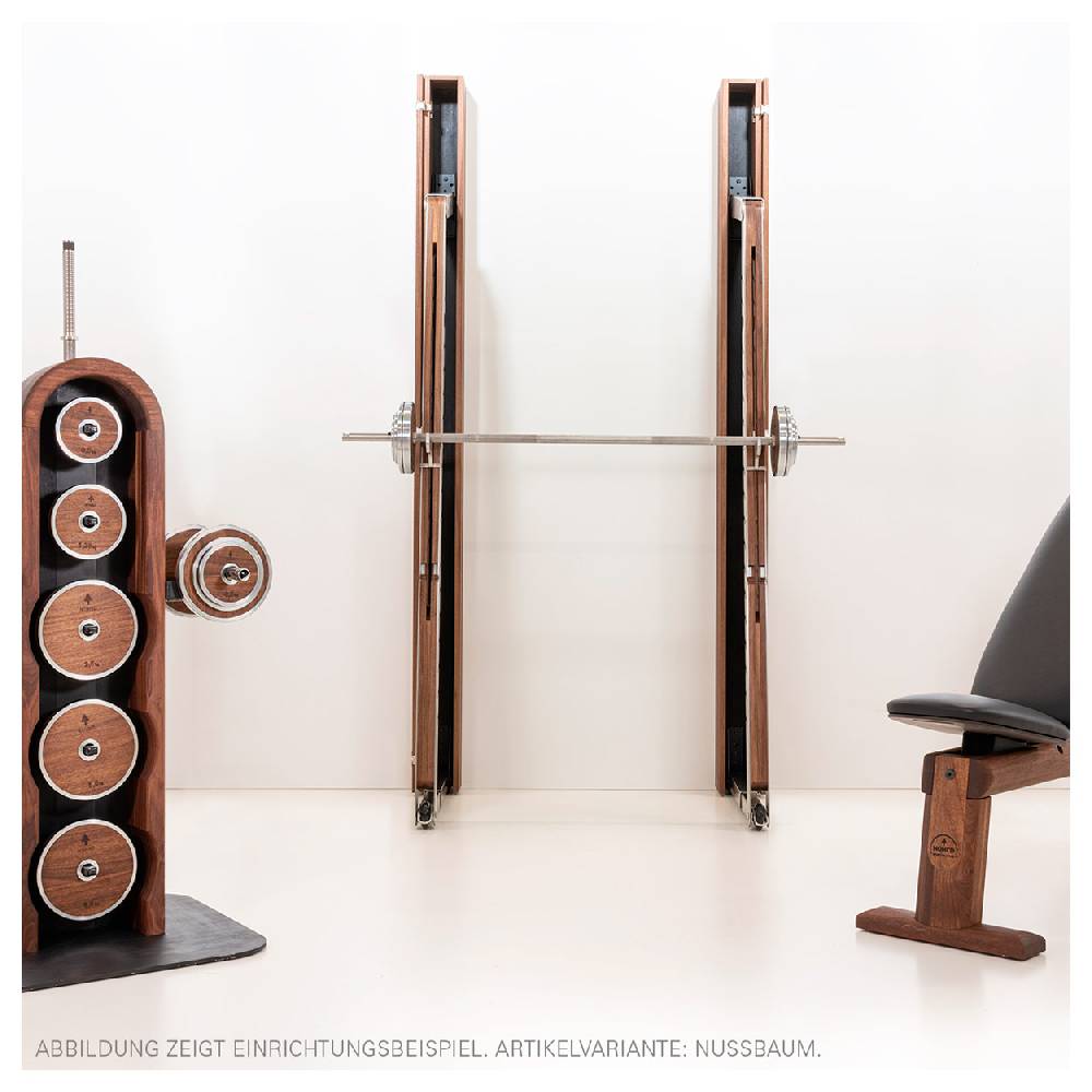 Sport Tec NOHRD SquatRack ausklappbare Hantelablage Nussbaum Kostenloser Versand