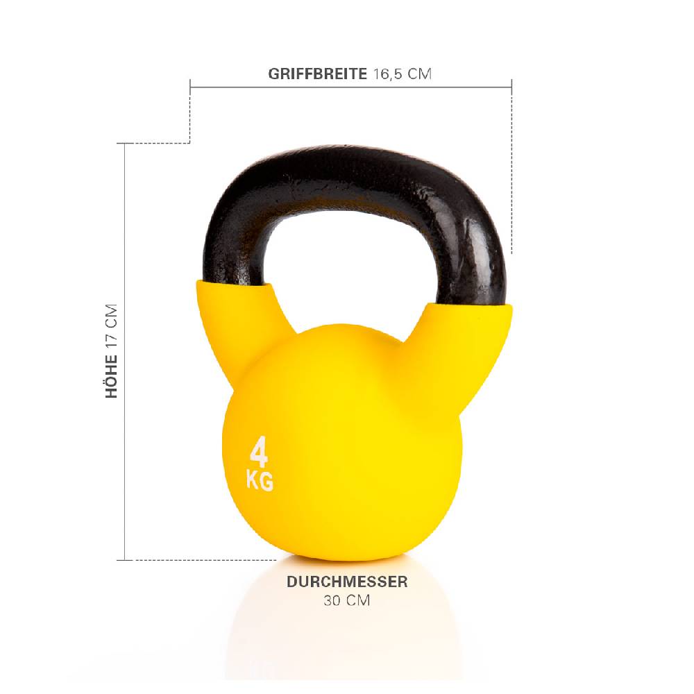 Sport Tec Kettlebell, 4 kg, gelb Begrenzte Freigabe