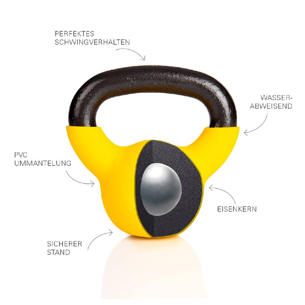 Sport Tec Kettlebell, 4 kg, gelb Begrenzte Freigabe