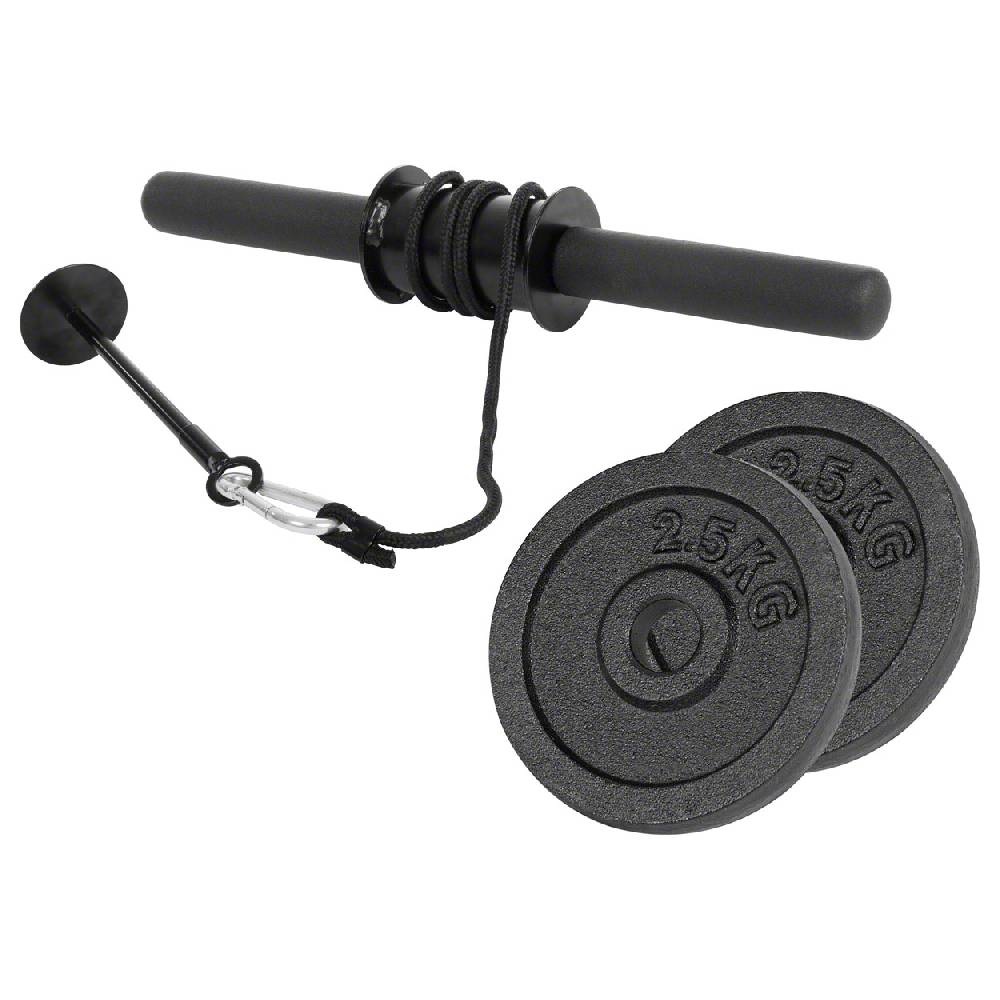 Sport Tec Unterarmtrainer inkl. 2 Hantelscheiben aus Gusseisen, je 2,5 kg Hotsell