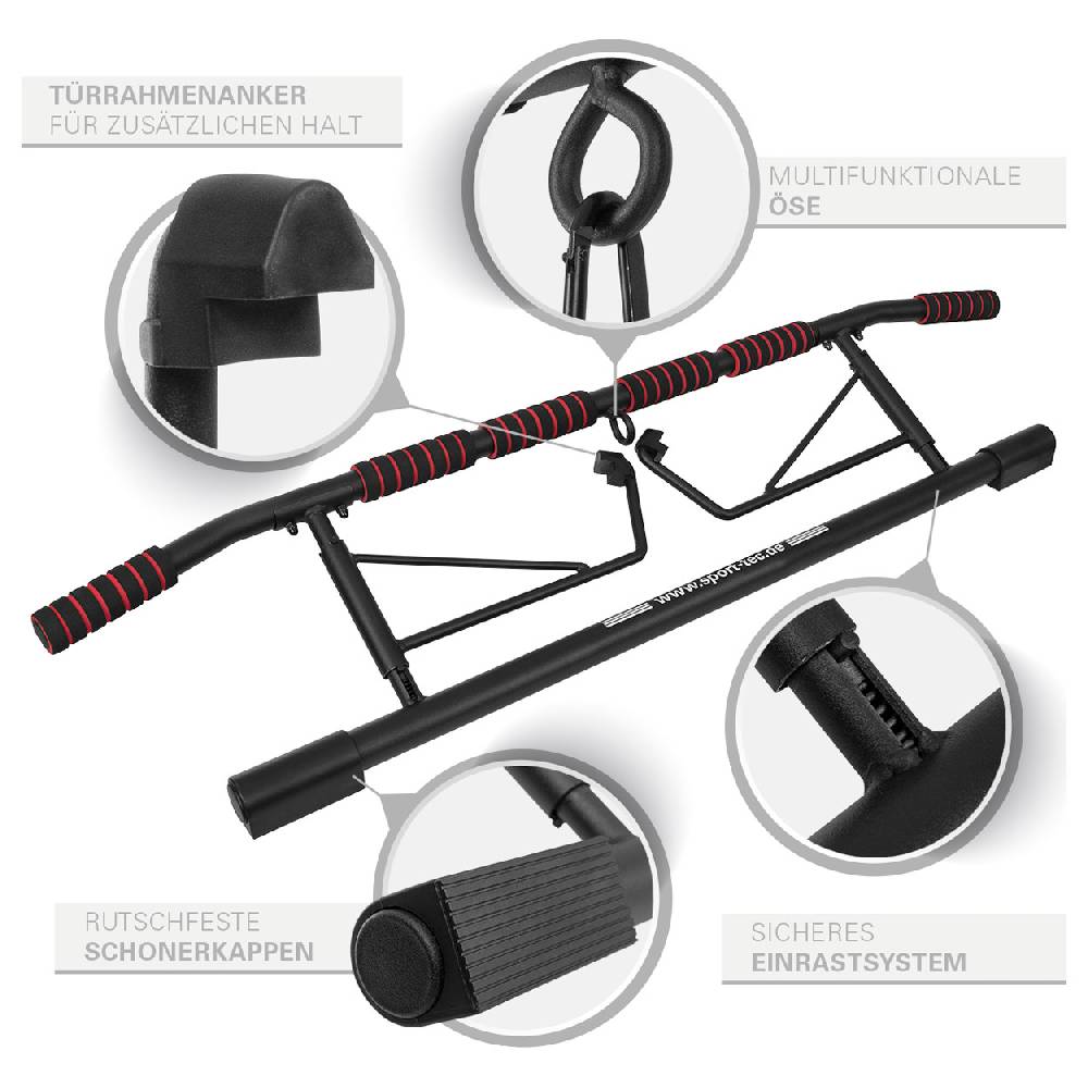 Sport Tec Sport-Tec Türreck Klimmzugstange klappbar, 117x28 cm, inkl. 2 Power Ropes + 2 Karabinerhaken Nur für heute