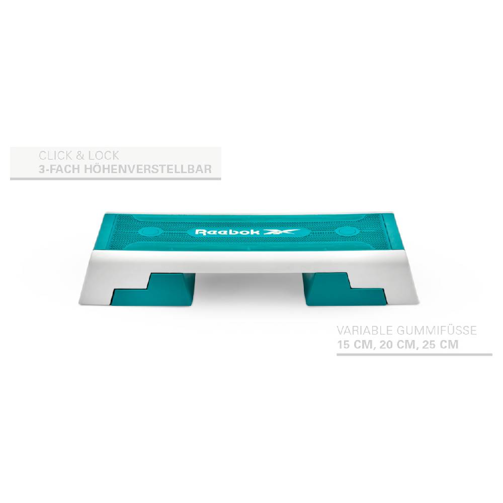 Sport Tec REEBOK Step professional inkl. DVD, weiß-türkis Sonderangebote