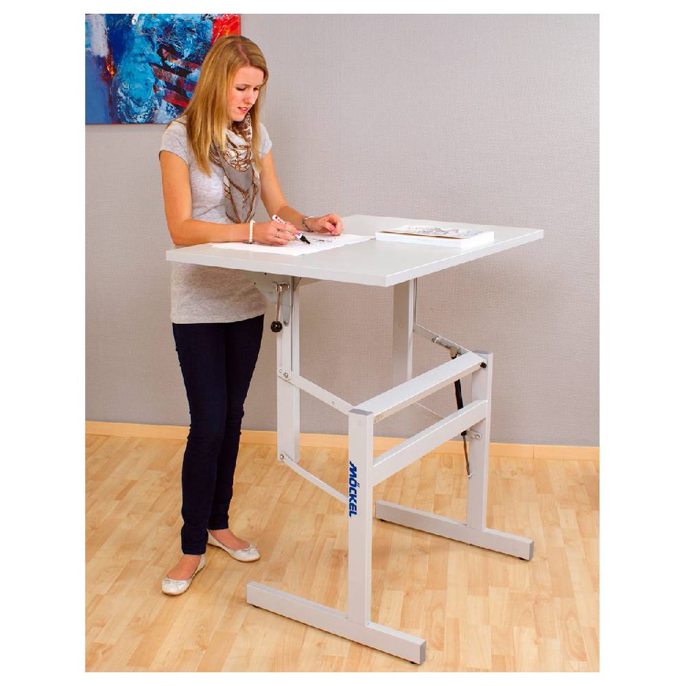 Sport Tec Möckel Sitz-Steharbeitstisch Ergo S72 BxTxH 80x60x72-122 cm, mit Gleitern, grau/grau Exklusive Angebote