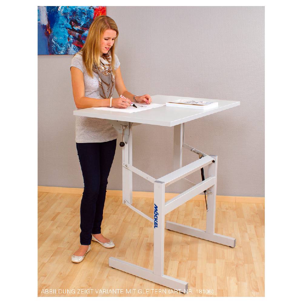 Sport Tec Möckel Sitz-Steharbeitstisch Ergo S72 BxTxH 80x60x72-122 cm, mit Rollen, grau/grau Blitzangebot