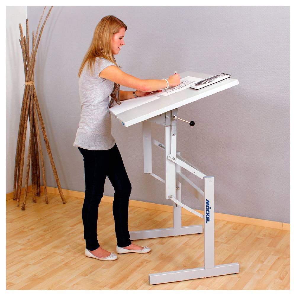 Sport Tec Möckel Sitz-Steharbeitstisch Ergo S72 BxTxH 120x80x72-122 cm, mit Gleitern, grau/grau Große Rabatte