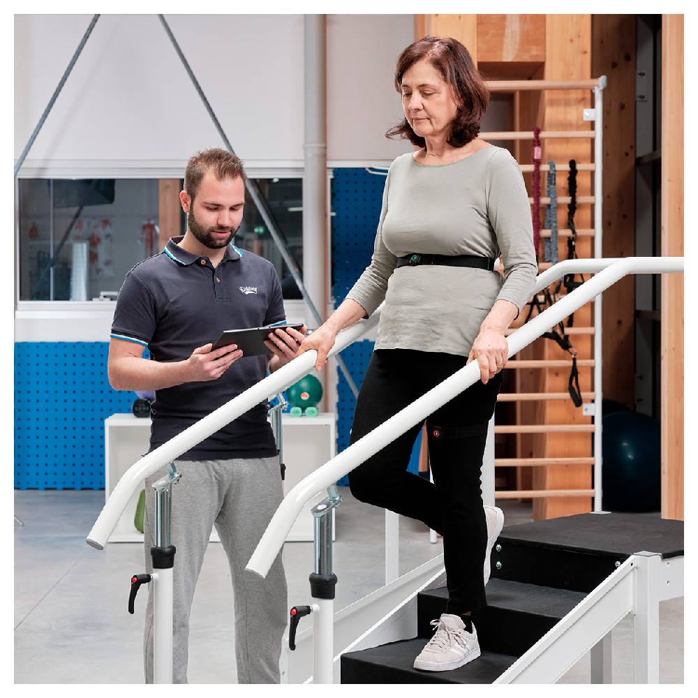 Sport Tec Übungstreppe mit verstellbarem Handlauf, Single Ausführung Große Rabatte