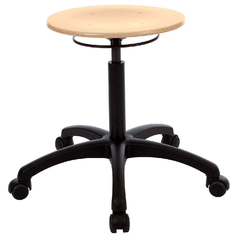 Sport Tec Drehhocker Standard mit Holzsitzfläche und Rollen