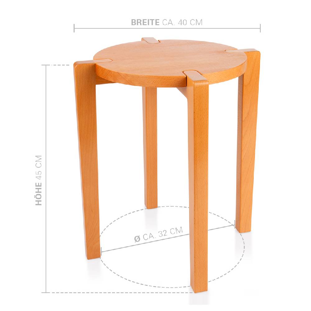 Sport Tec Gymnastikhocker aus Holz, Ø 32 cm, Sitzhöhe 45 cm Letzter Tag