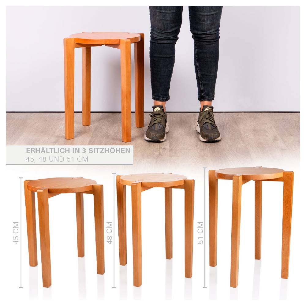 Sport Tec Gymnastikhocker aus Holz, Ø 32 cm, Sitzhöhe 45 cm Letzter Tag