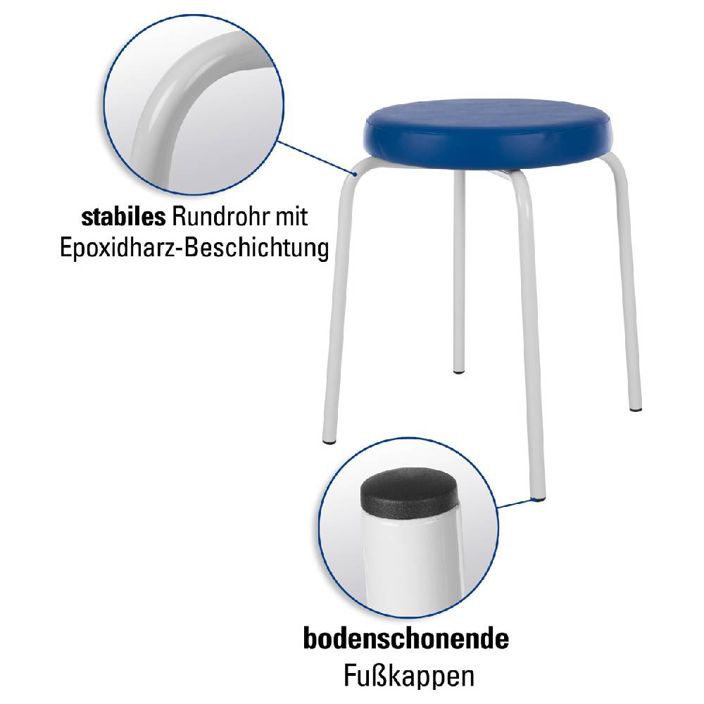 Sport Tec Gymnastikhocker Standard mit Komfort-Polster, ø 38 cm, Sitzhöhe 45 cm Kostenloser Versand international