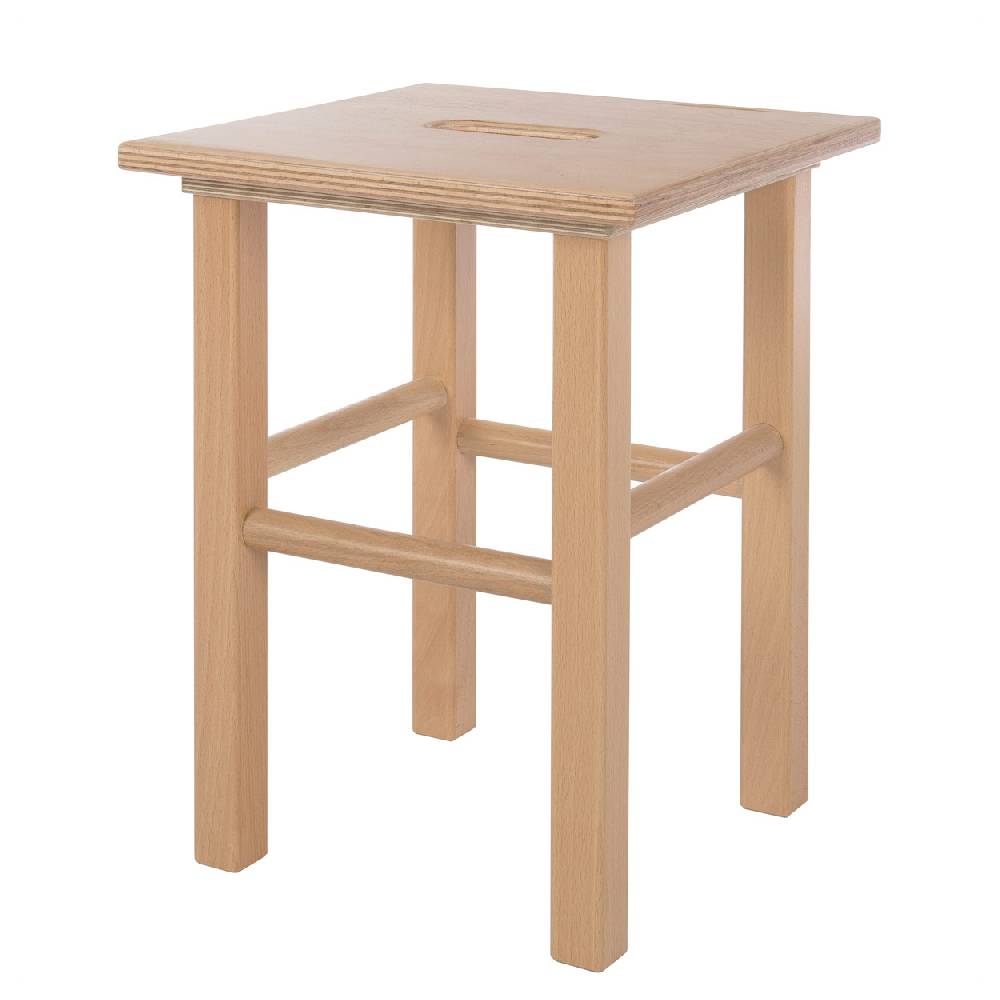 Sport Tec Holzhocker aus Hartholz, LxB 35x35 cm, Sitzhöhe: 45 cm