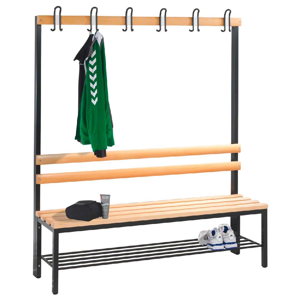 Sport Tec Garderobenbank mit Schuhrost, 6 Haken, HxBxT 165x150x40 cm