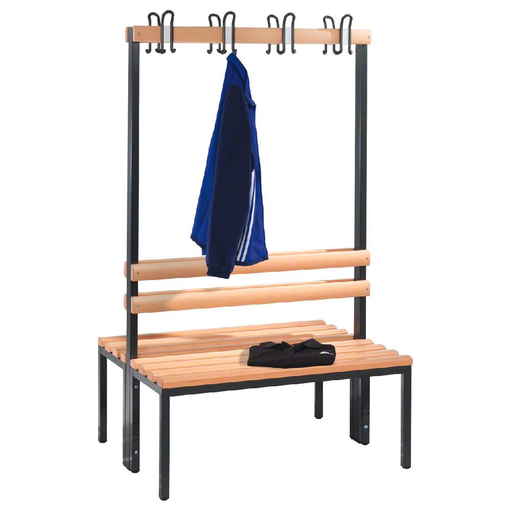 Sport Tec Doppelseitige Garderobenbank ohne Schuhrost, 8 Haken, HxBxT 165x100x75,6 cm