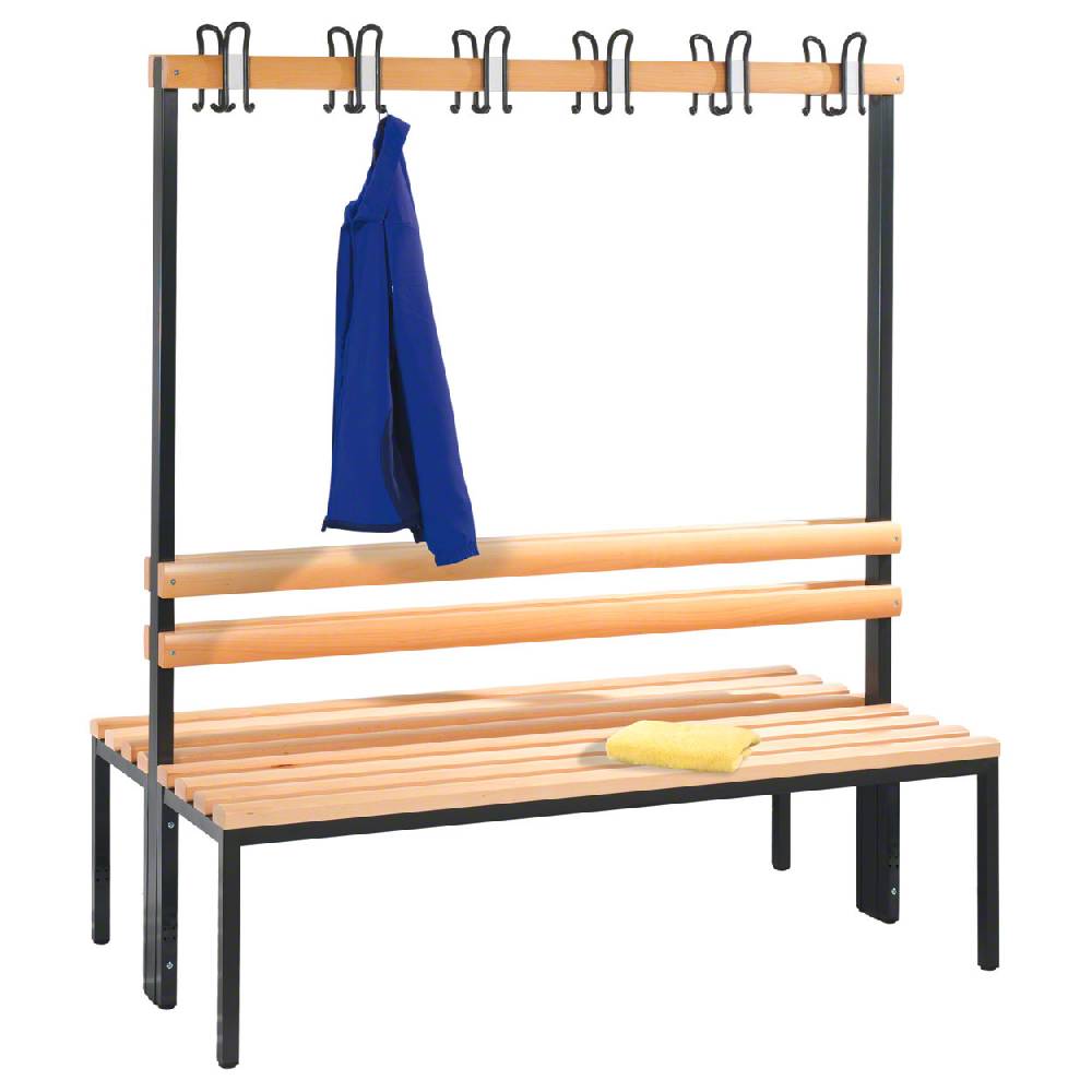 Sport Tec Doppelseitige Garderobenbank ohne Schuhrost, 12 Haken, HxBxT 165x150x75,6 cm