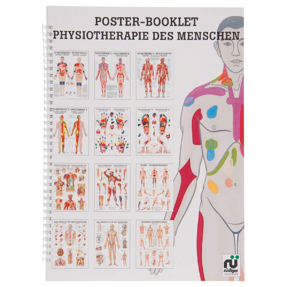 Sport Tec Mini-Poster Booklet "Physiotherapie des Menschen", LxB 34x24 cm, 12 Poster