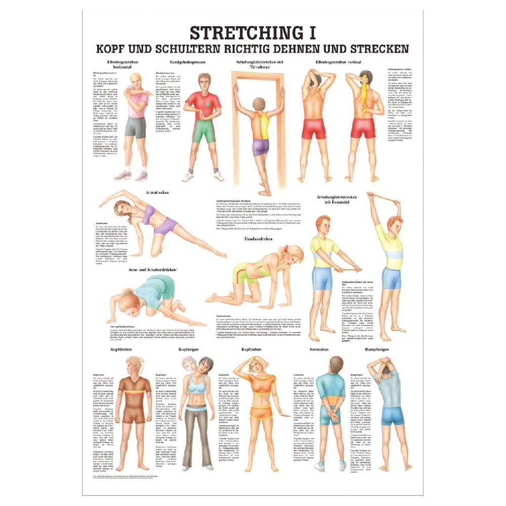 Sport Tec Lehrtafel "Stretching I", LxB 100x70 cm