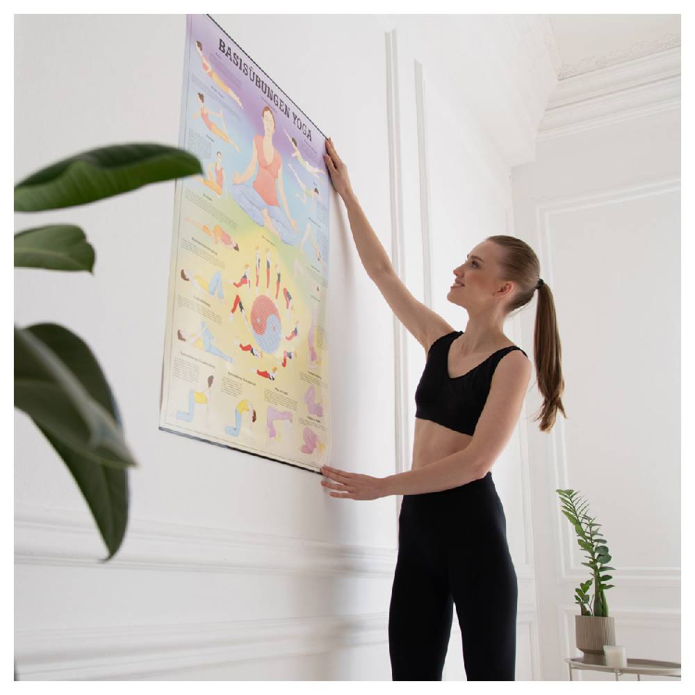 Sport Tec Lehrtafel "Basisübungen Yoga", LxB 100x70 cm Valentinstagsangebot