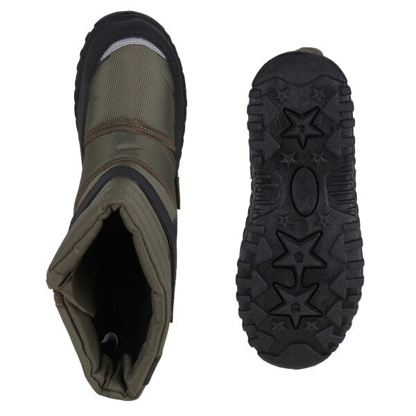 ﻿Stiefelparadies Kinder Winter Boots in Olivgrün Schwarz Tiefpreis