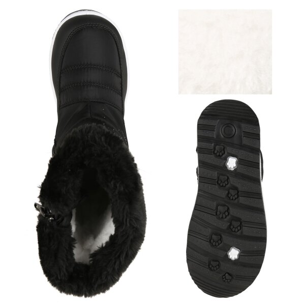 Stiefelparadies Kinder Winter Boots in Schwarz Muster Letzter Tag