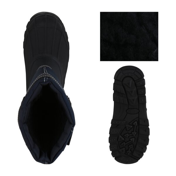 Stiefelparadies Kinder Winter Boots in Schwarz Dunkelblau Sonderangebot der Fabrik