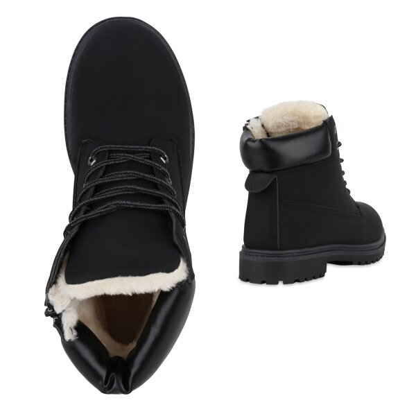 Stiefelparadies Herren Worker Boots in Schwarz Jubiläumsangebot