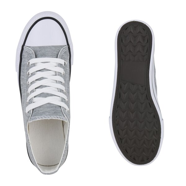 Stiefelparadies Herren Sneaker Low in Hellgrau Blitzangebot