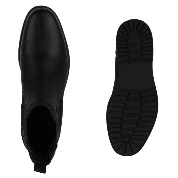 Stiefelparadies Herren Chelsea Boots in Schwarz Dunkelbraun Kostenloser Versand international