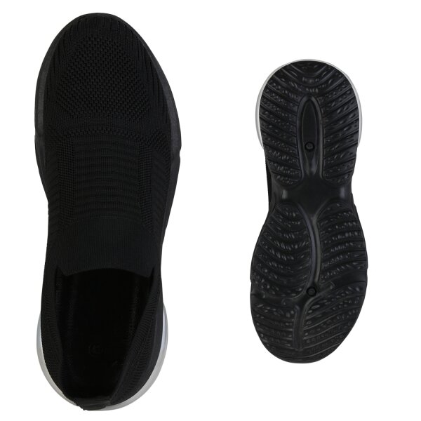 Stiefelparadies Herren Slip Ons in Schwarz Kostenloser Versand