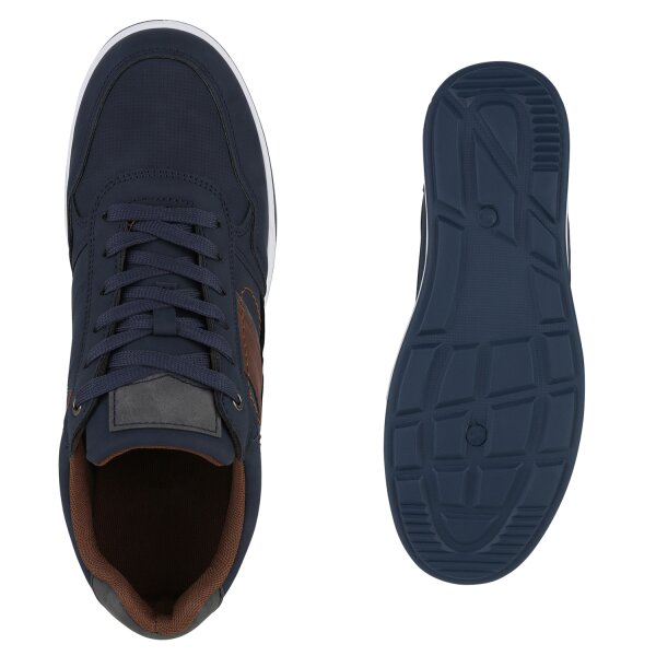 Stiefelparadies Herren Sneaker low in Schwarz Dunkelblau Sonderangebot