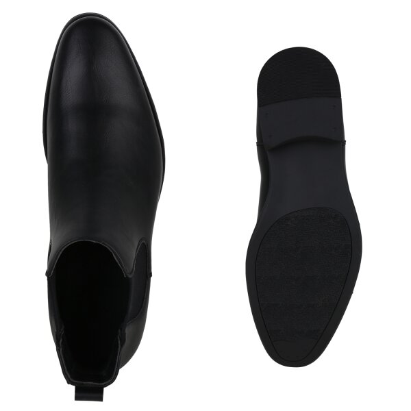 Stiefelparadies Herren Chelsea Boots in Schwarz Großer Ausverkauf