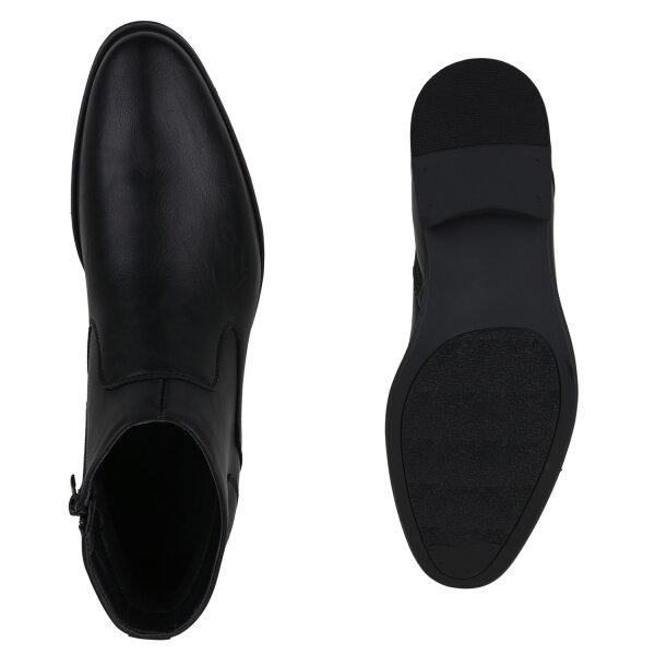 Stiefelparadies Herren Klassische Boots in Schwarz Begrenztes Angebot