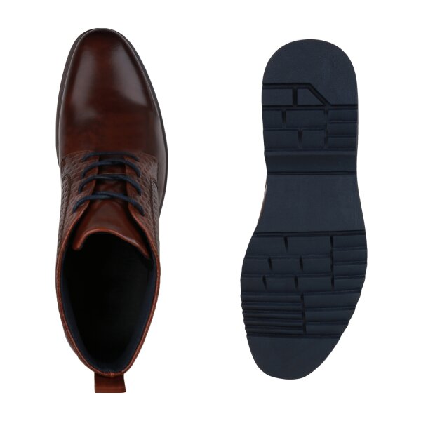 Stiefelparadies Herren Klassische Halbschuhe in Braun Muster Online Shopping