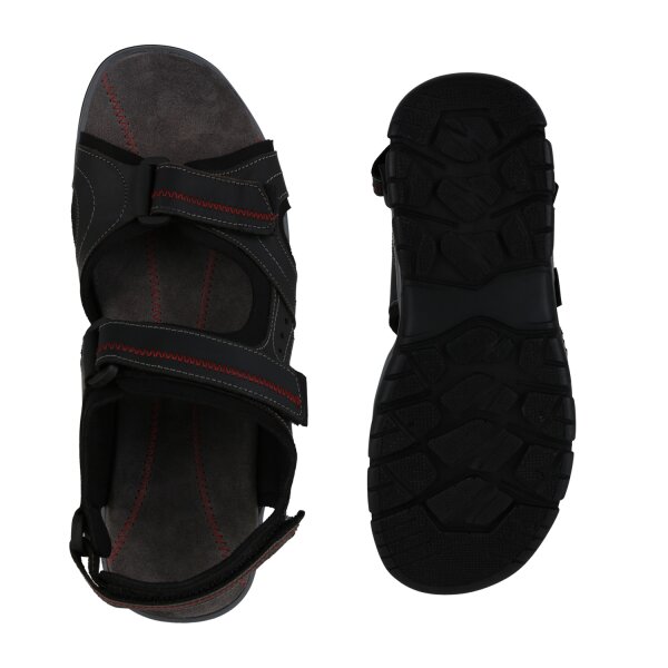 Stiefelparadies Herren Outdoor Sandalen in Schwarz Dunkelgrau Weihnachtsangebot