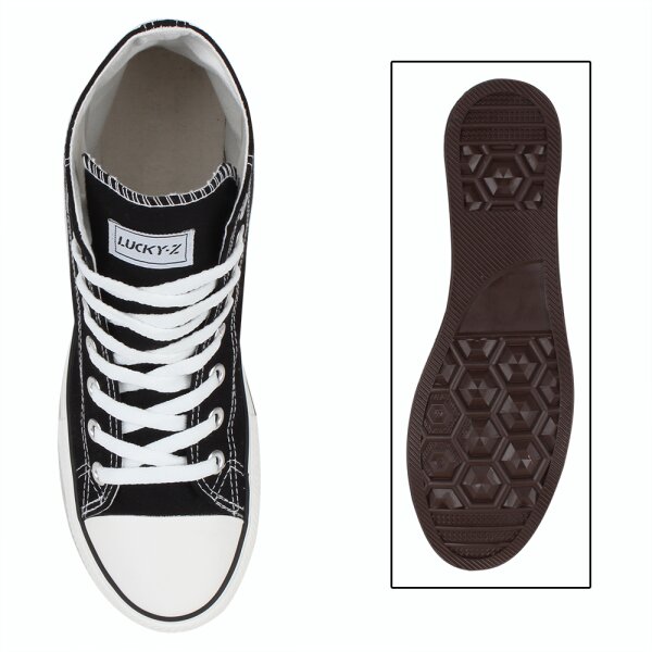 Stiefelparadies Herren Sneaker high in Schwarz Lucky Muttertagsangebot