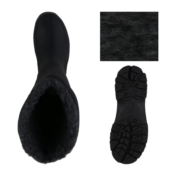 Stiefelparadies Herren Winter Boots in Schwarz Grau Neueste Mode
