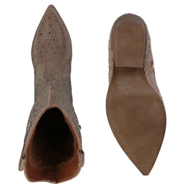 Stiefelparadies Damen Cowboystiefel in Khaki Letzter Tag