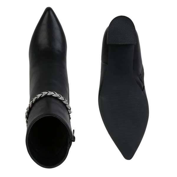 Stiefelparadies Damen Klassische Stiefeletten in Schwarz Zeitbegrenzte Promotion