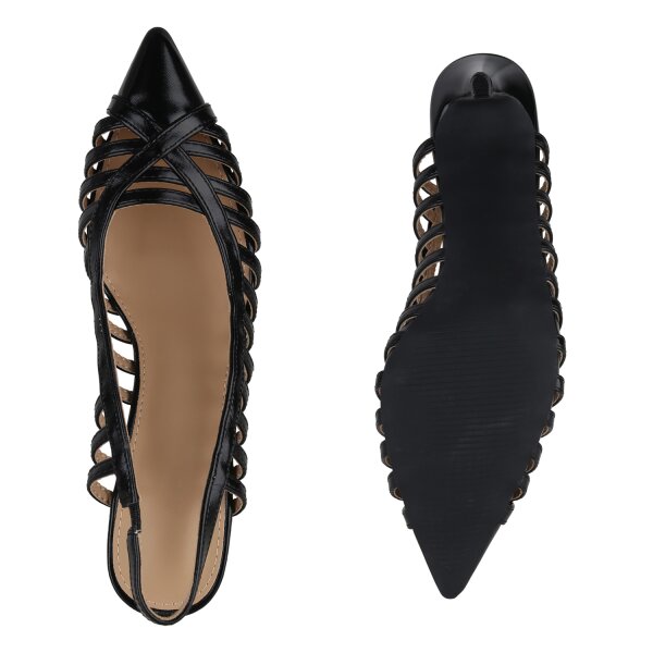 Stiefelparadies Damen Slingpumps in Schwarz Bis zu 65% Rabatt