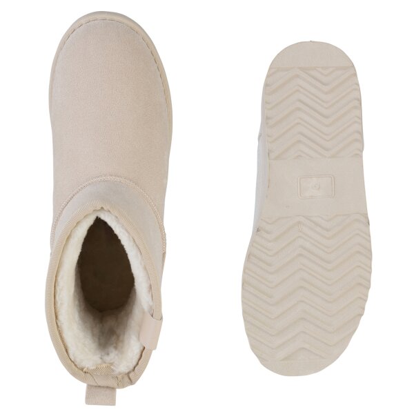 Stiefelparadies Damen Winter Boots in Beige Discount Store für neue Produkte