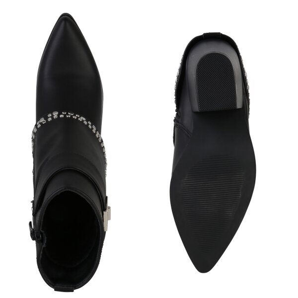 Stiefelparadies Damen Cowboy Boots in Schwarz Riesige Rabatte