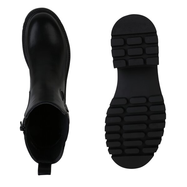 Stiefelparadies Damen Klassische Stiefeletten in Schwarz Kostenloser Versand international