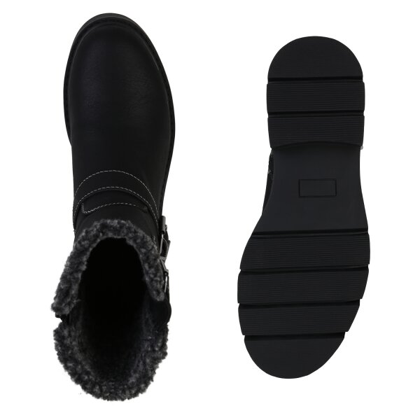 Stiefelparadies Damen Biker Boots in Schwarz Meist gekauft