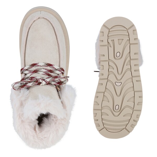 Stiefelparadies Damen Winter Boots in Beige Begrenztes Angebot