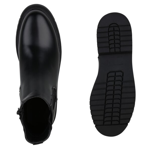 Stiefelparadies Damen Klassische Stiefeletten in Schwarz Black Friday